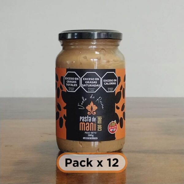 Pack x 12: Pasta de maní con miel 380 gr.